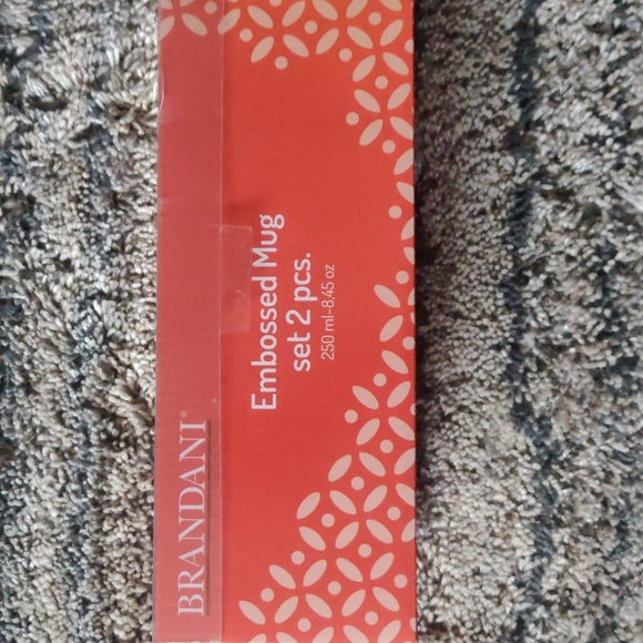 Brandani Embossed Mug Set of 2- 250ml-8.45oz - Picture 2 of 3